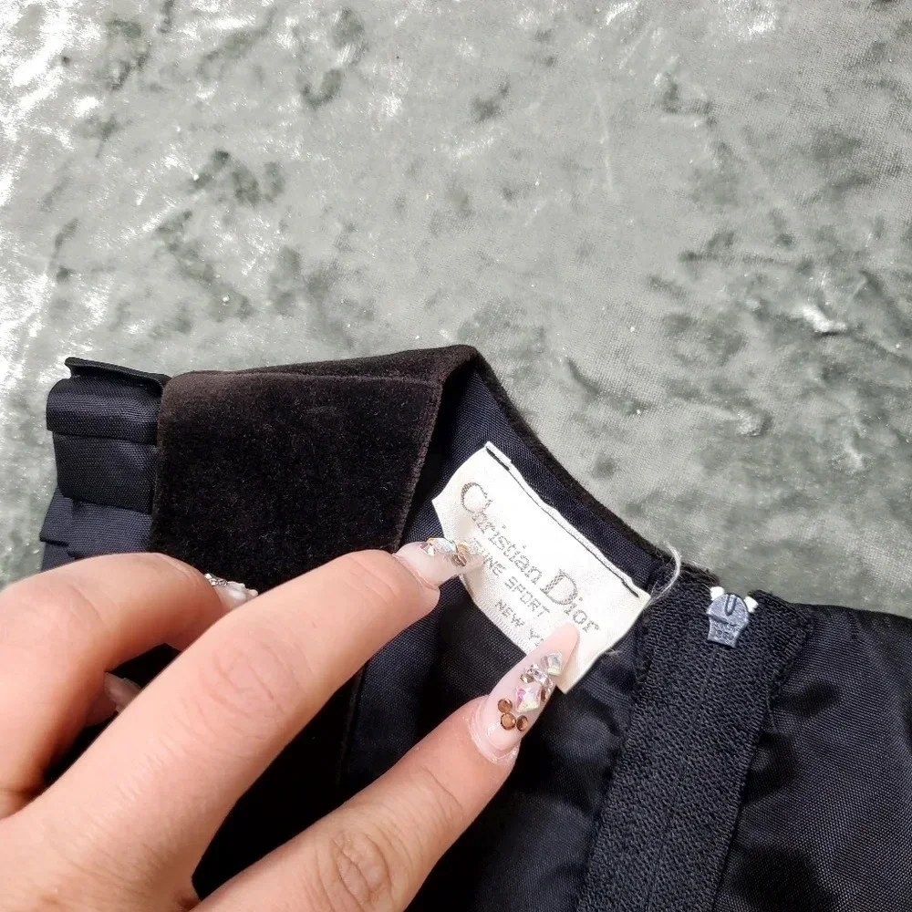 Christian Dior Dark Brown Velvet Vintage Dress‎